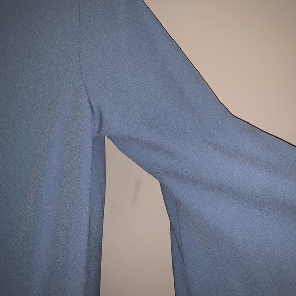 Aqua Shift Dress with Bell Sleeves - Picture 8 of 10